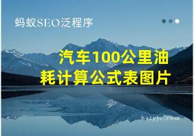 汽车100公里油耗计算公式表图片