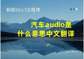 汽车audio是什么意思中文翻译