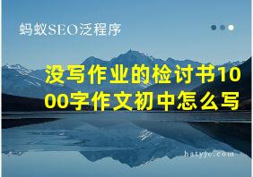 没写作业的检讨书1000字作文初中怎么写