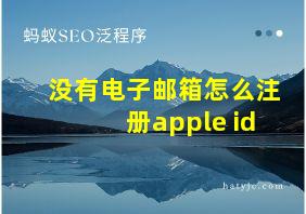 没有电子邮箱怎么注册apple id