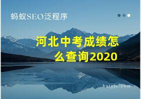 河北中考成绩怎么查询2020