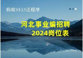 河北事业编招聘2024岗位表