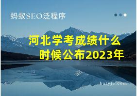 河北学考成绩什么时候公布2023年