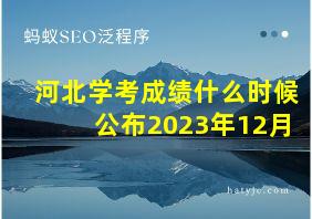 河北学考成绩什么时候公布2023年12月