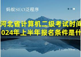 河北省计算机二级考试时间2024年上半年报名条件是什么