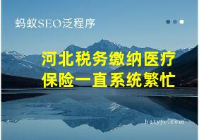 河北税务缴纳医疗保险一直系统繁忙