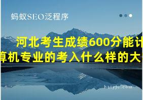 河北考生成绩600分能计算机专业的考入什么样的大学