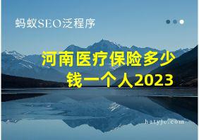 河南医疗保险多少钱一个人2023