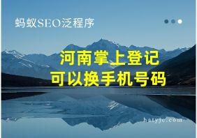 河南掌上登记可以换手机号码