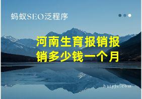 河南生育报销报销多少钱一个月