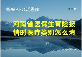 河南省医保生育险报销时医疗类别怎么填