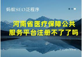 河南省医疗保障公共服务平台注册不了了吗