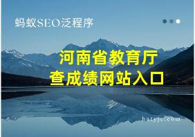 河南省教育厅查成绩网站入口