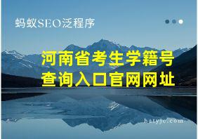 河南省考生学籍号查询入口官网网址