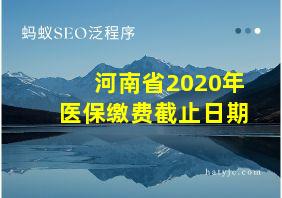 河南省2020年医保缴费截止日期