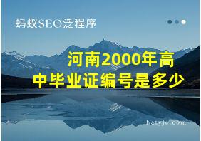 河南2000年高中毕业证编号是多少