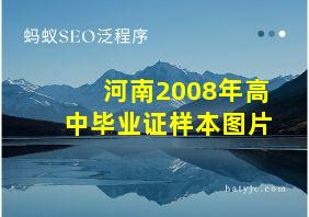 河南2008年高中毕业证样本图片