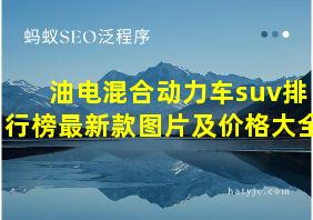 油电混合动力车suv排行榜最新款图片及价格大全