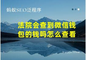 法院会查到微信钱包的钱吗怎么查看