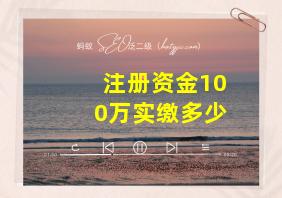 注册资金100万实缴多少