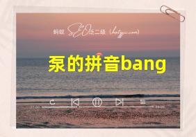 泵的拼音bang