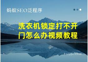 洗衣机锁定打不开门怎么办视频教程