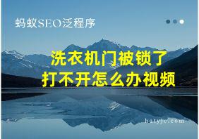 洗衣机门被锁了打不开怎么办视频