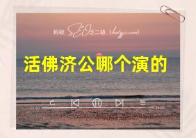 活佛济公哪个演的