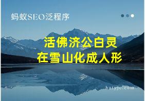 活佛济公白灵在雪山化成人形