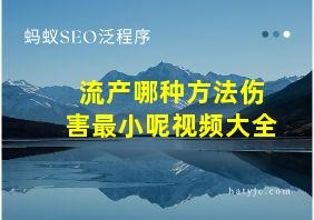 流产哪种方法伤害最小呢视频大全