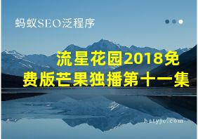 流星花园2018免费版芒果独播第十一集