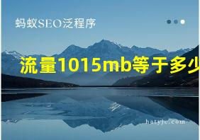 流量1015mb等于多少g