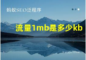 流量1mb是多少kb