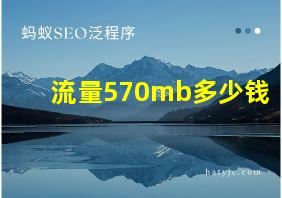 流量570mb多少钱