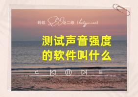 测试声音强度的软件叫什么