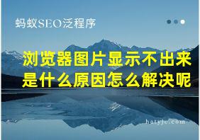 浏览器图片显示不出来是什么原因怎么解决呢