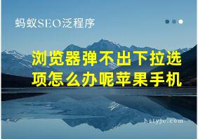 浏览器弹不出下拉选项怎么办呢苹果手机