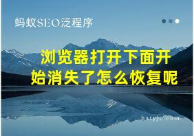 浏览器打开下面开始消失了怎么恢复呢