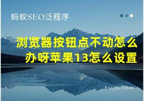 浏览器按钮点不动怎么办呀苹果13怎么设置