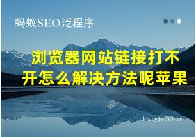 浏览器网站链接打不开怎么解决方法呢苹果