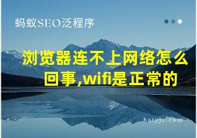 浏览器连不上网络怎么回事,wifi是正常的