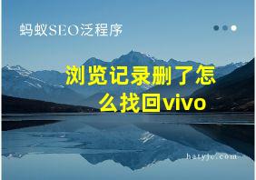 浏览记录删了怎么找回vivo