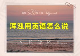 浑浊用英语怎么说