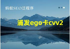 浦发ego卡cvv2