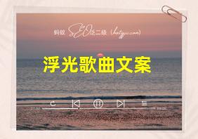 浮光歌曲文案