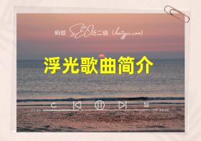 浮光歌曲简介