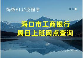 海口市工商银行周日上班网点查询