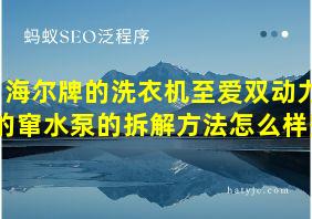 海尔牌的洗衣机至爱双动力的窜水泵的拆解方法怎么样整