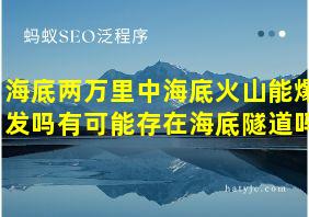 海底两万里中海底火山能爆发吗有可能存在海底隧道吗