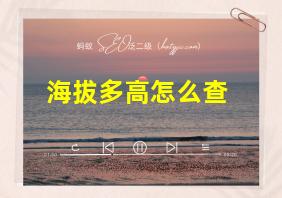 海拔多高怎么查